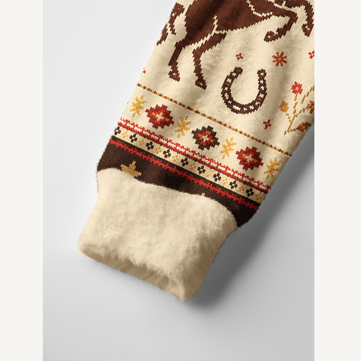 Galloping Horseshoe Meadow Print Ugly Cardigan Sweaters
