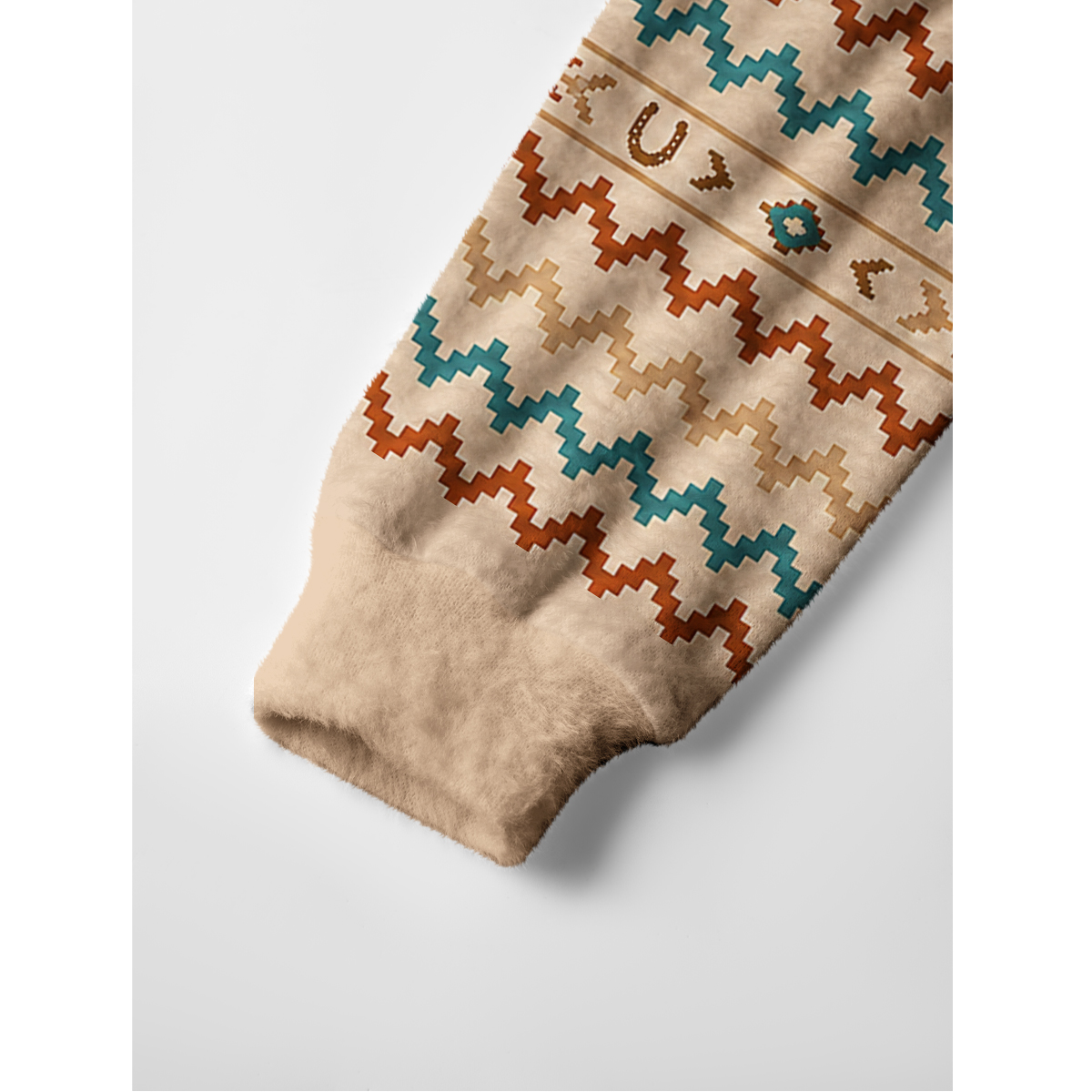 Western Horse Trail Fuzzy Crewneck Sweater
