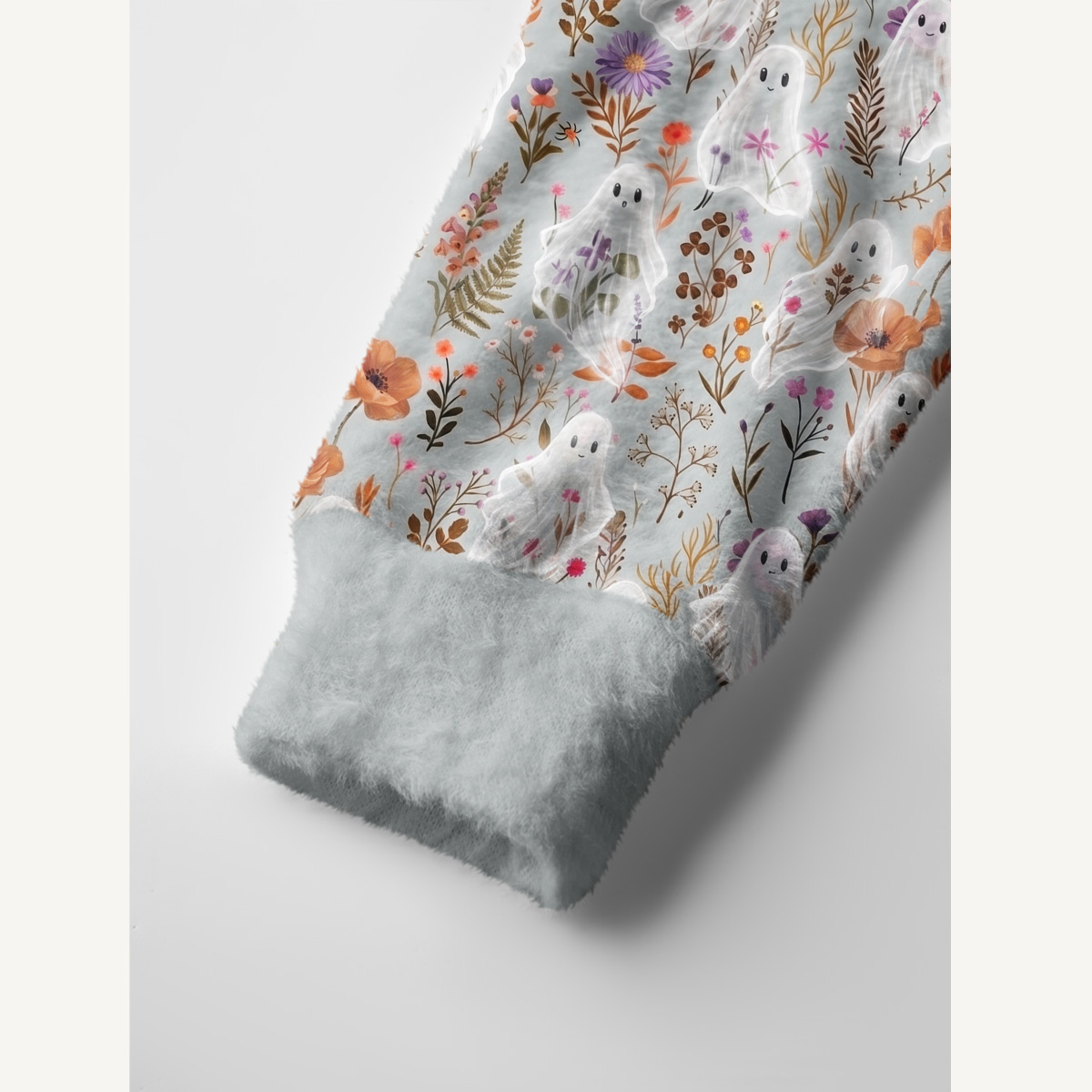 Ghostly Wildflower Meadow Print Ugly Cardigan Sweaters
