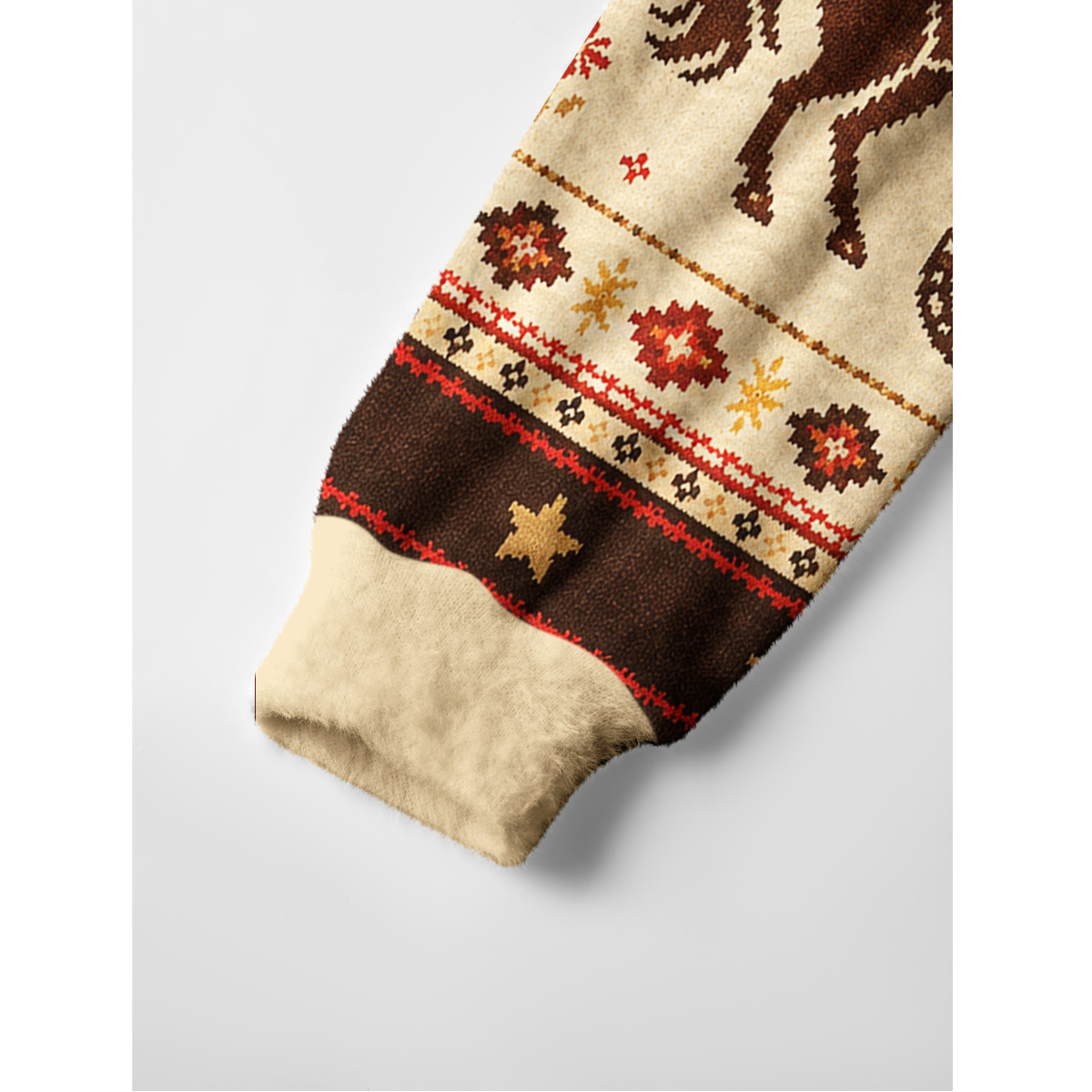 Galloping Horseshoe Meadow Fuzzy Crewneck Sweater
