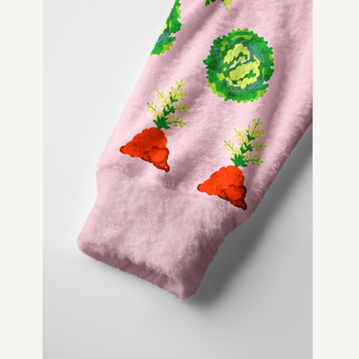 Pink Bunny Garden Print Ugly Cardigan Sweaters