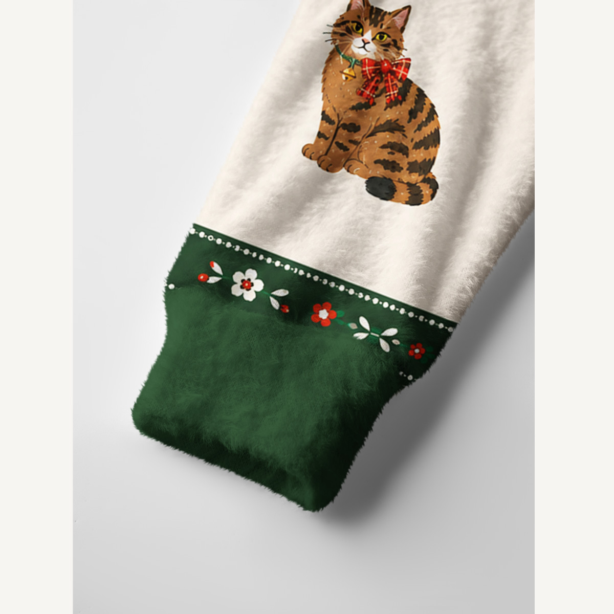 Sweet Festive Kitten Garden Print Ugly Cardigan Sweaters