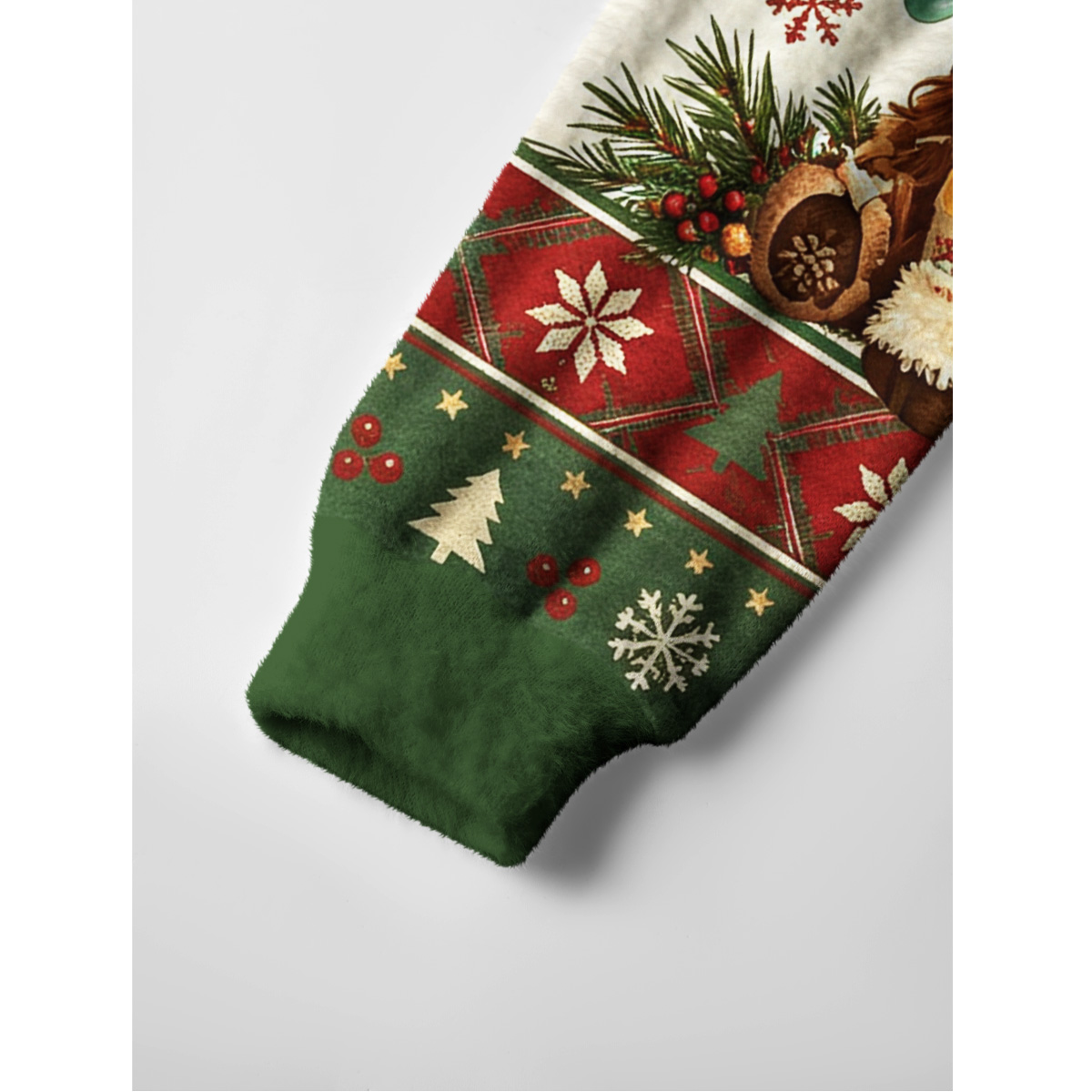 Highland Christmas Cow Fuzzy Crewneck Sweater