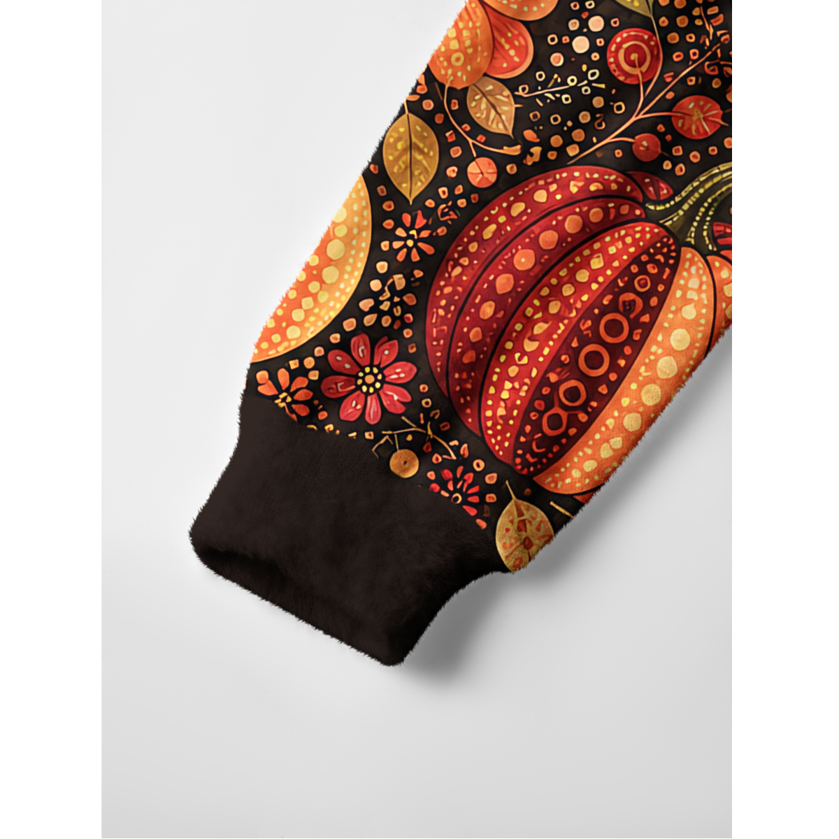Polka Dot Pumpkin Garden Fuzzy Crewneck Sweater