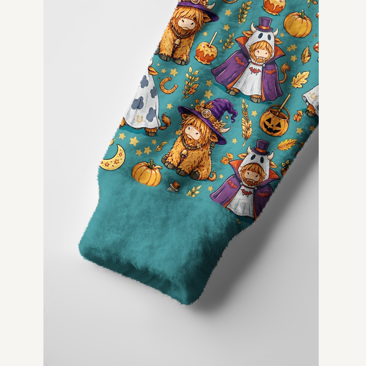 Halloween Highland Cow Party Print Ugly Cardigan Sweaters