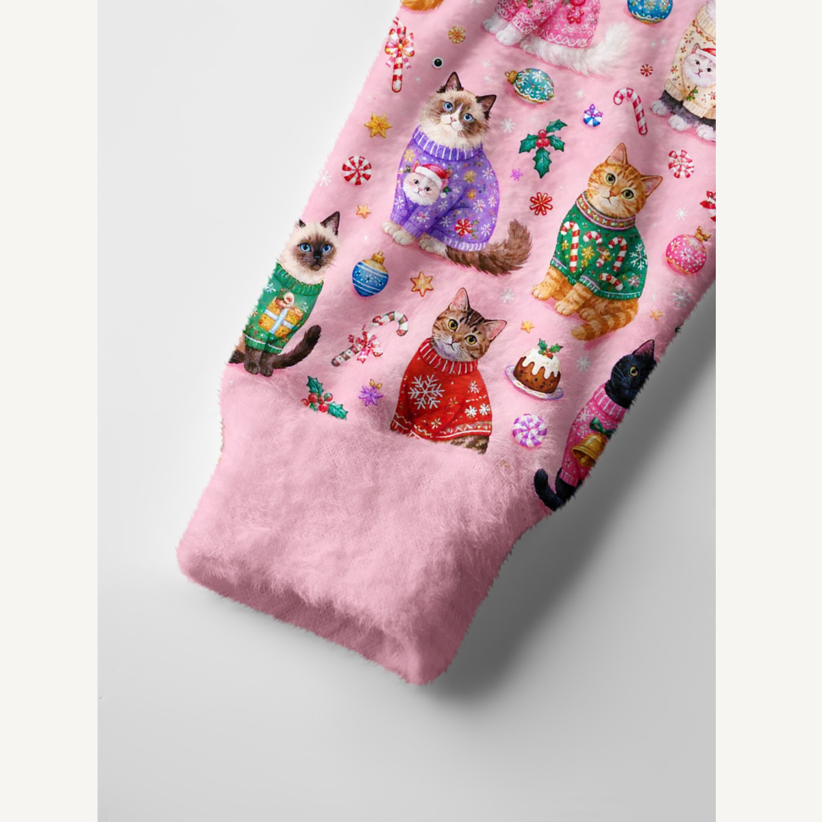 Christmas Sweater Cats Holiday Print Ugly Cardigan Sweaters