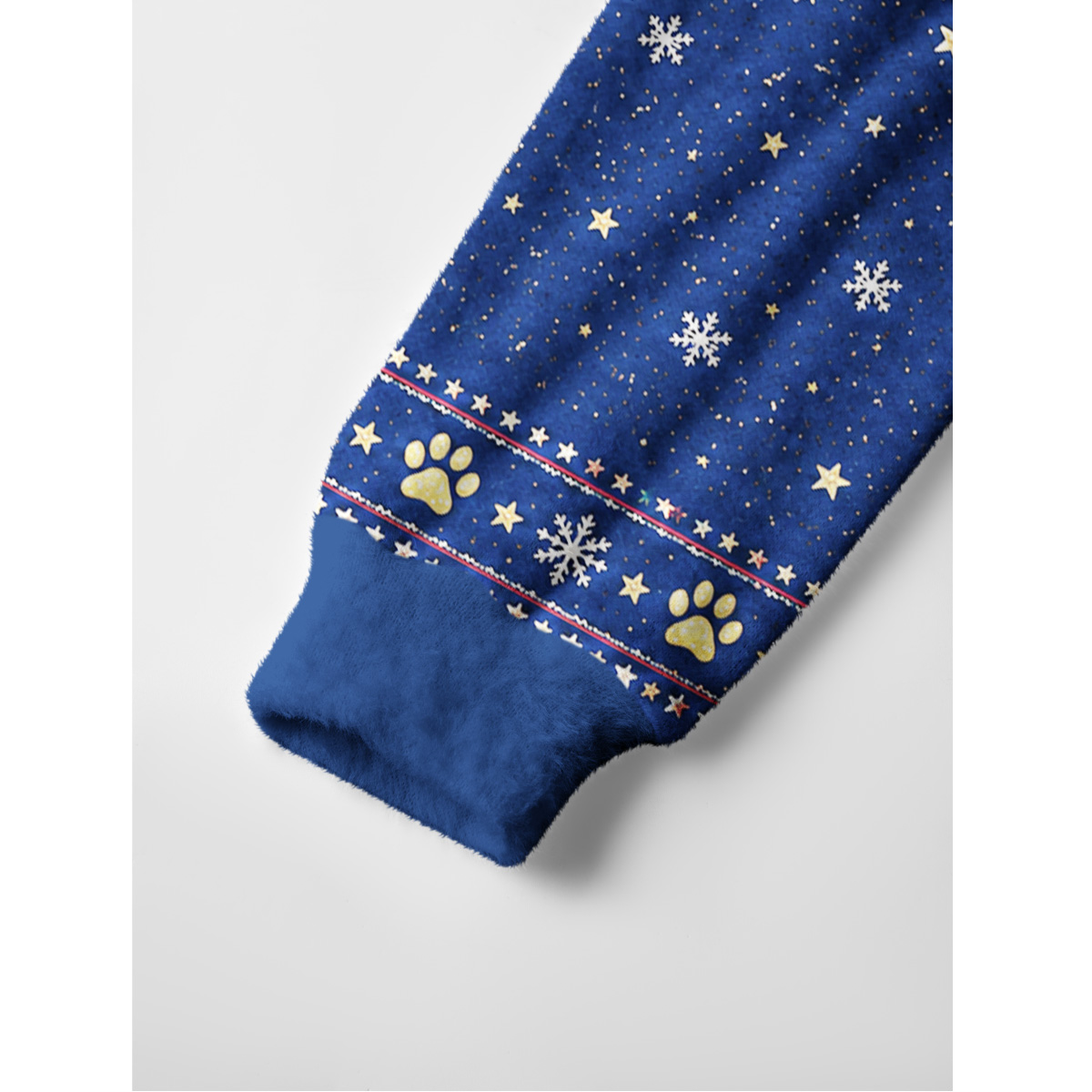 Cozy Christmas Cat Lights Fuzzy Crewneck Sweater