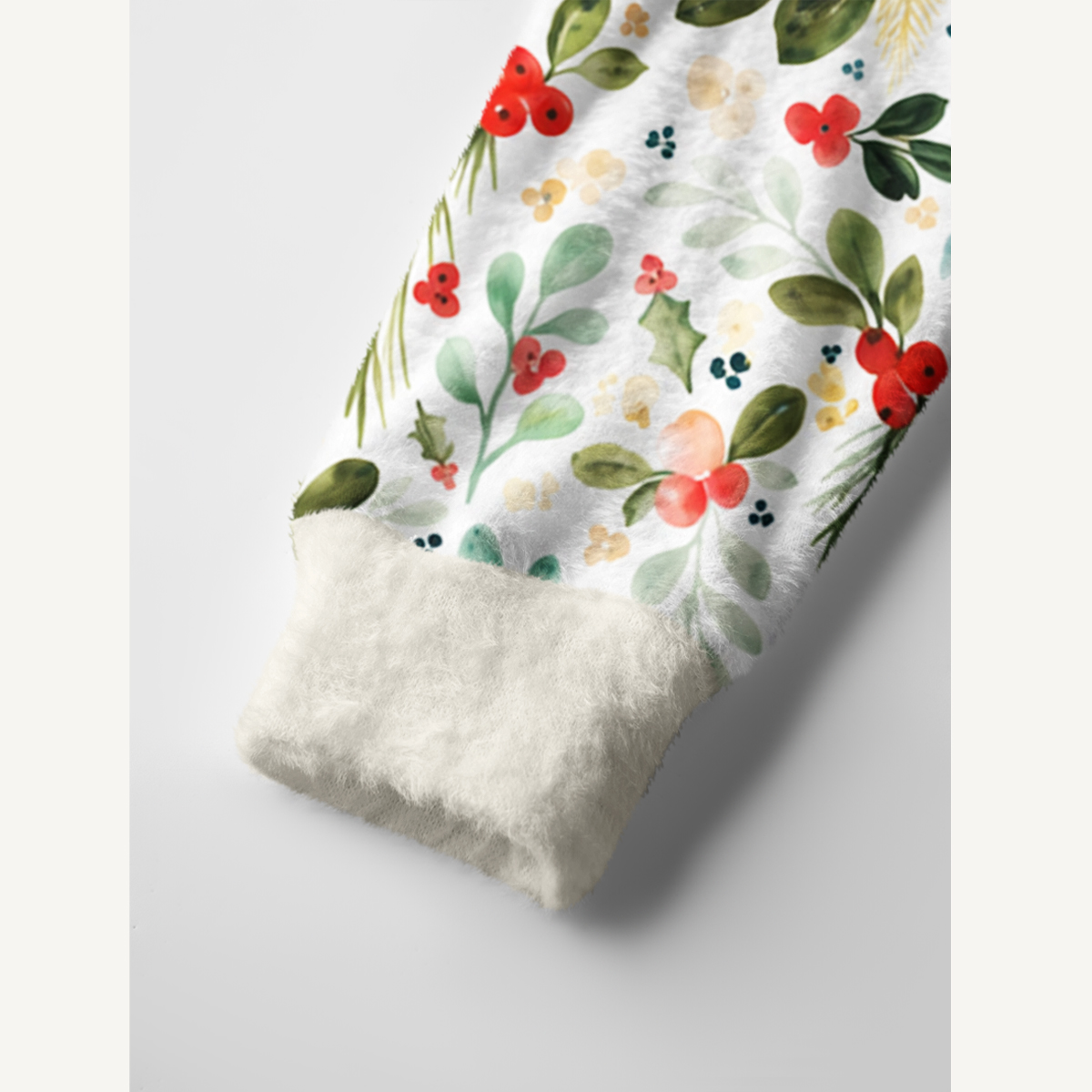 Christmas Holly Berry & Pine Print Ugly Cardigan Sweaters