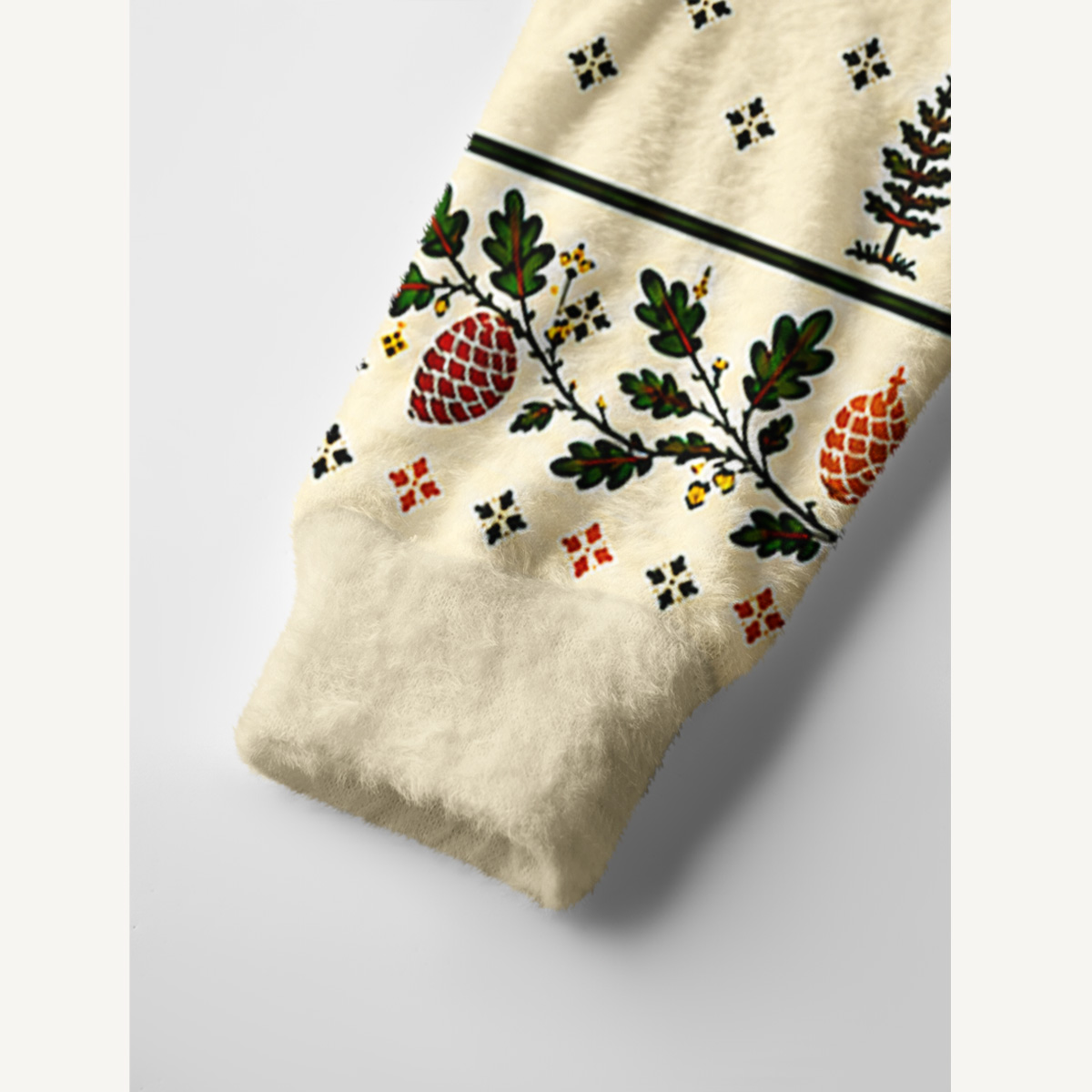 Rustic Squirrel Oak Jacquard Print Ugly Cardigan Sweaters
