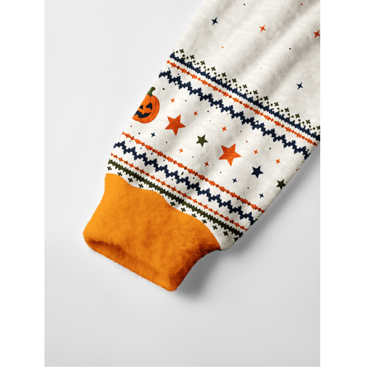 Playful Pumpkin Magic Hands Fuzzy Crewneck Sweater