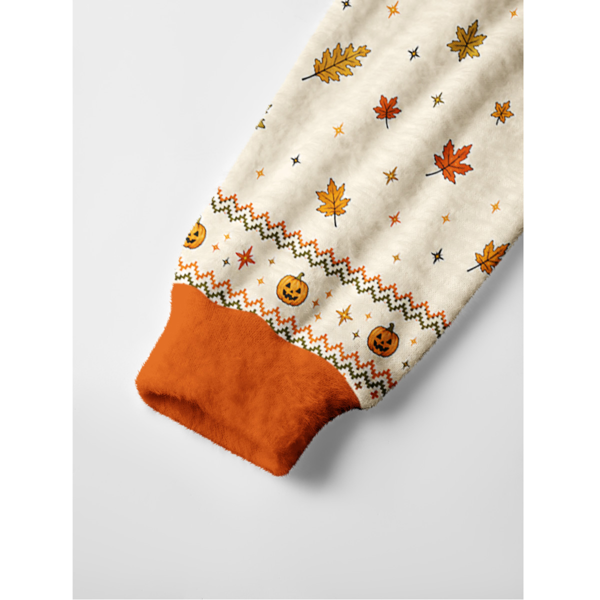 Cozy Pumpkin Mice Halloween Fuzzy Crewneck Sweater