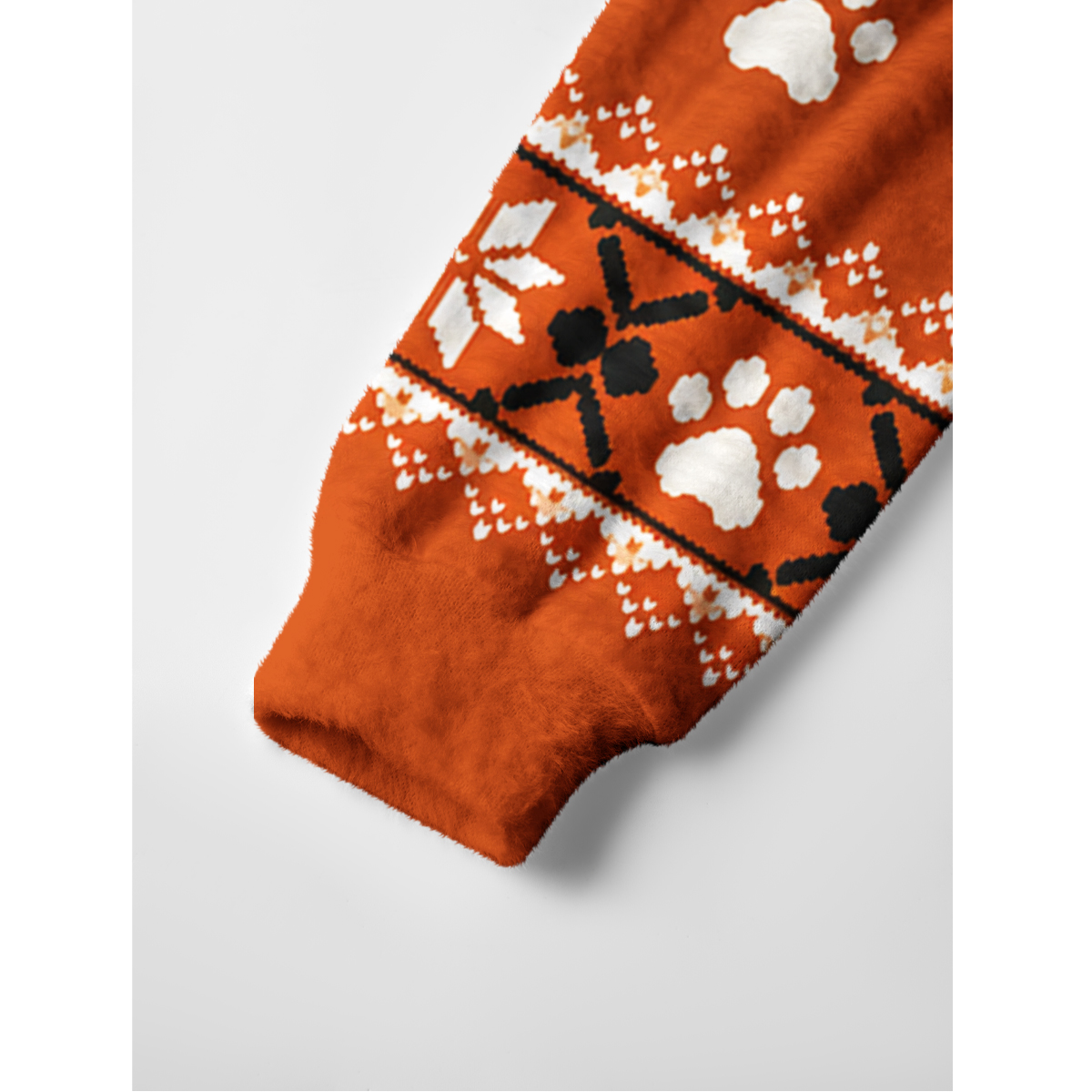 Halloween Ghost Walking Dog Bee Fuzzy Crewneck Sweater