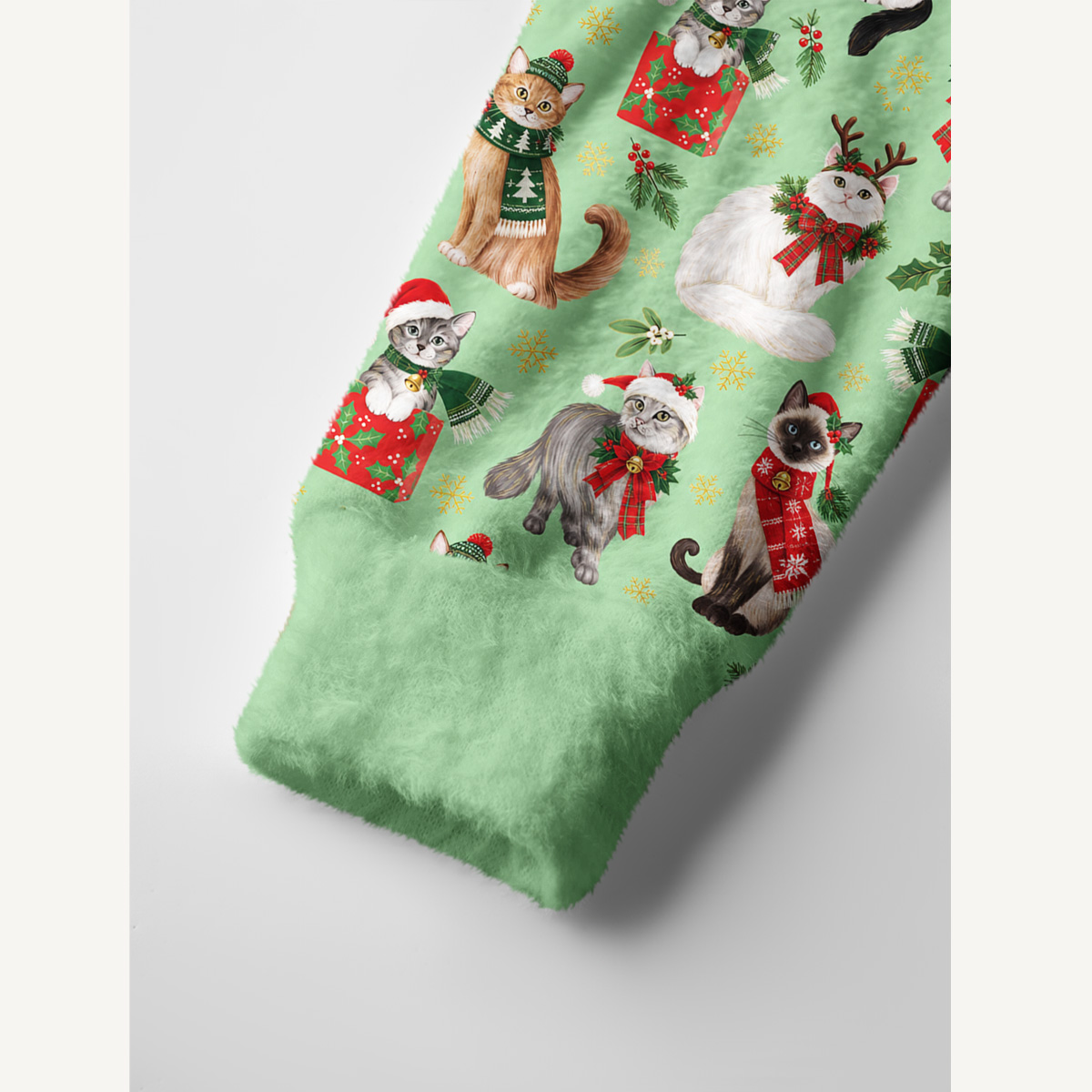 Christmas Kitty Parade Print Ugly Cardigan Sweaters