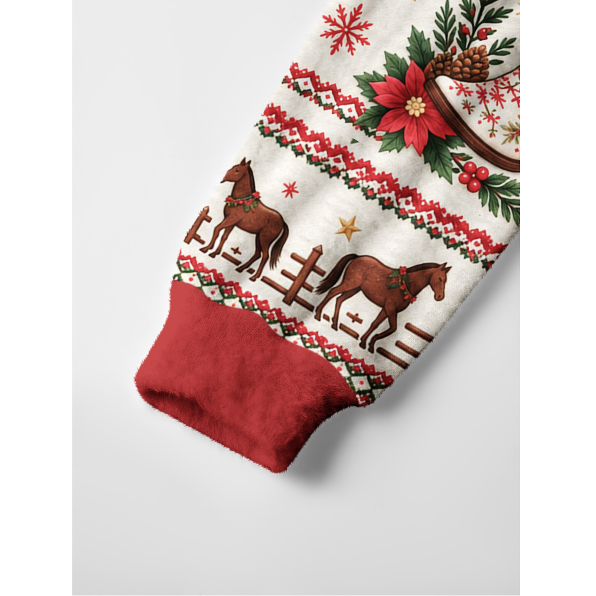 Western Christmas Cowboy Boots Fuzzy Crewneck Sweater