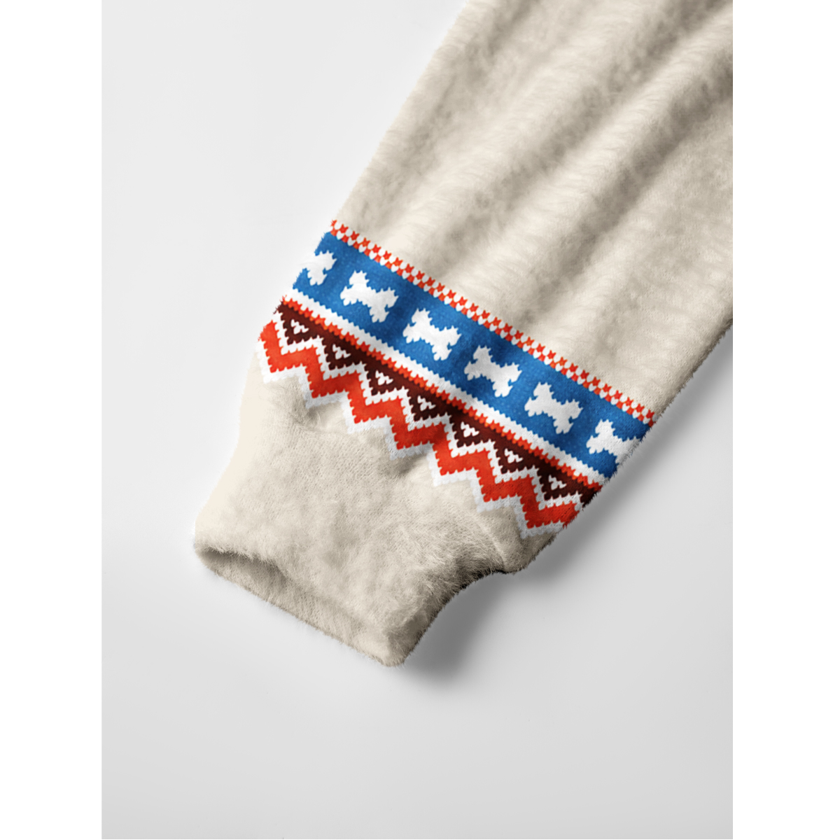 Dog Breed Fair Isle Fuzzy Crewneck Sweater
