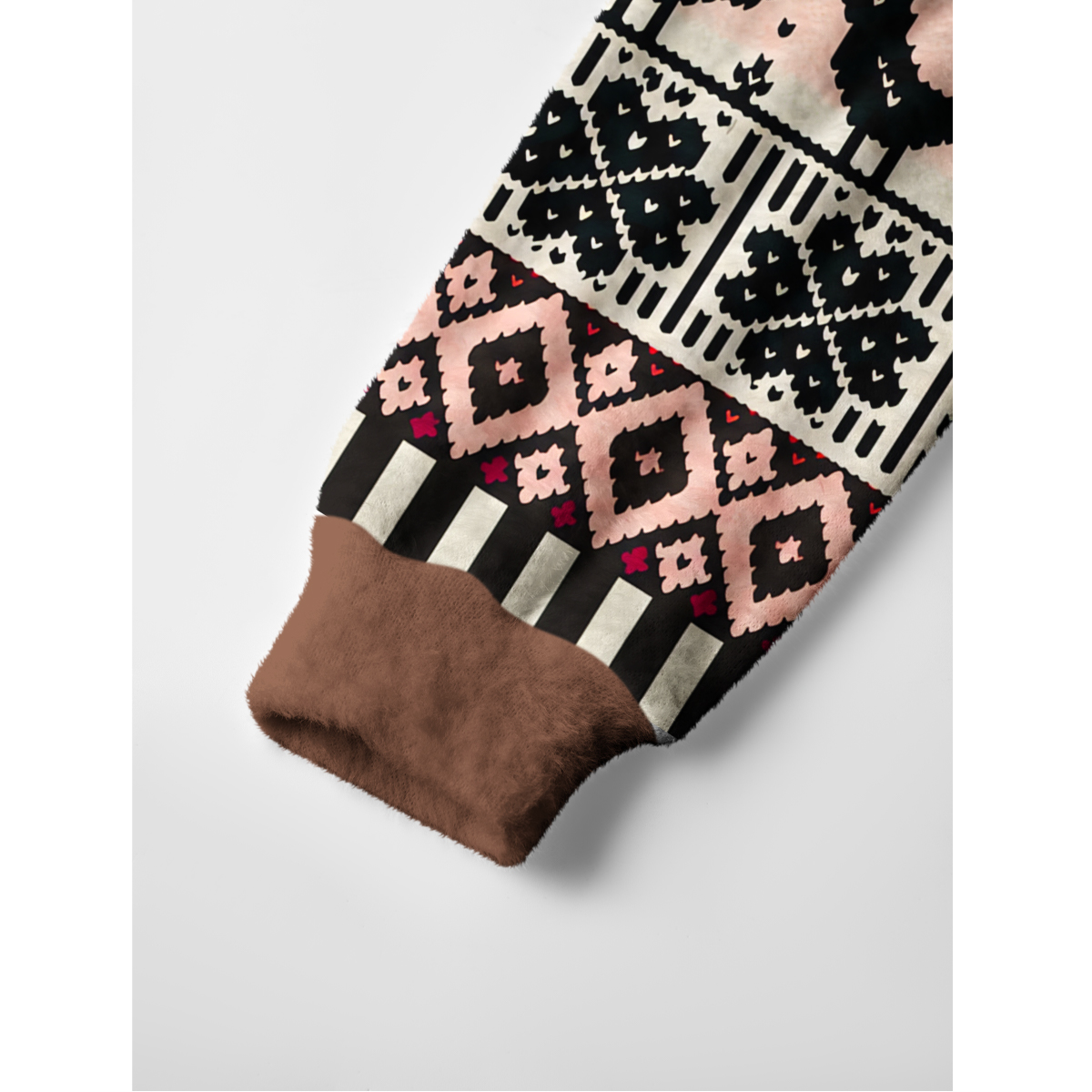 Southwestern Folk Cactus & Moth Fuzzy Crewneck Sweater