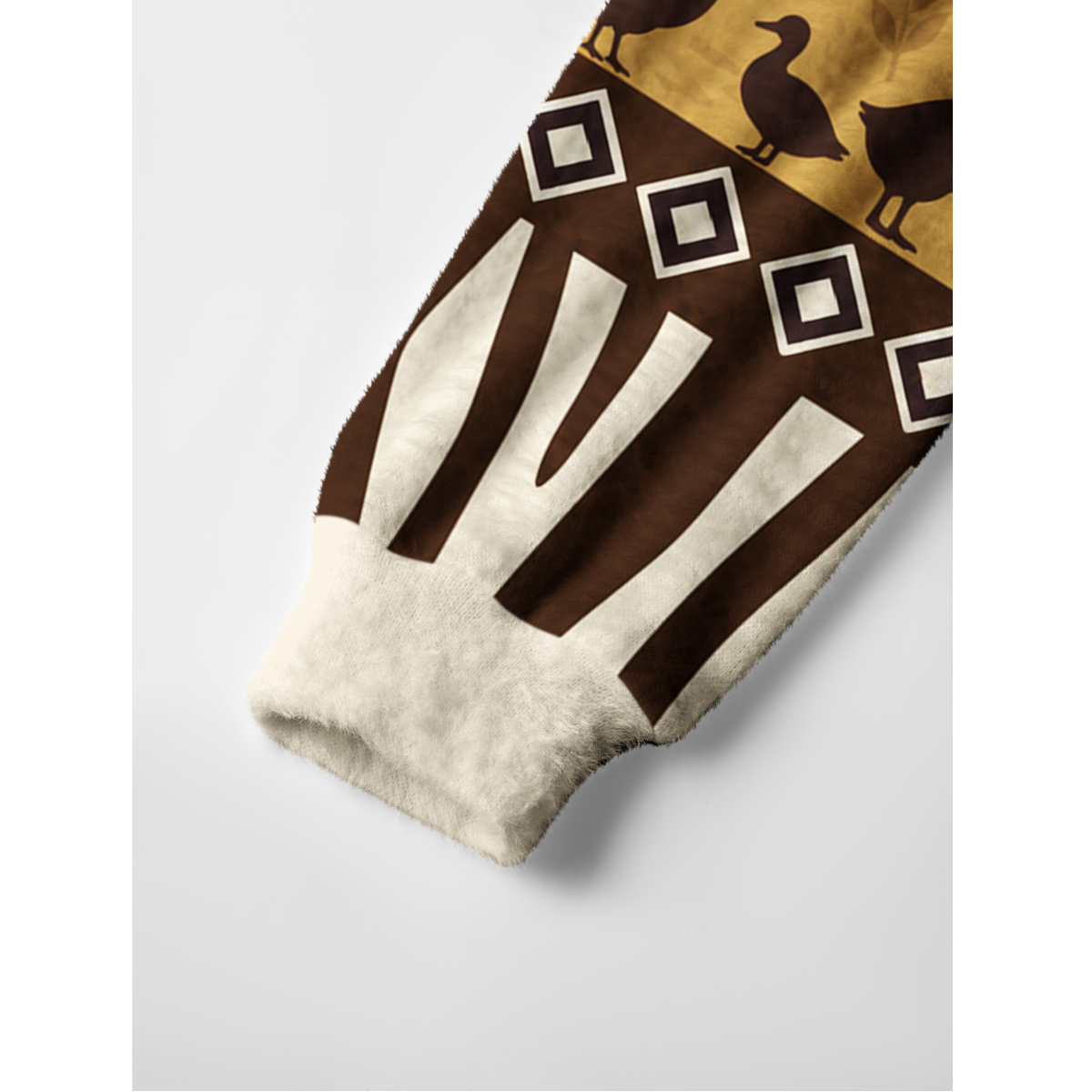 Rustic Farmhouse Cow Print & Barnyard Fuzzy Crewneck Sweater