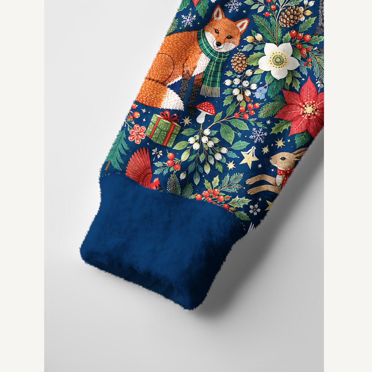 Enchanted Christmas Forest Friends Print Cardigan Sweaters