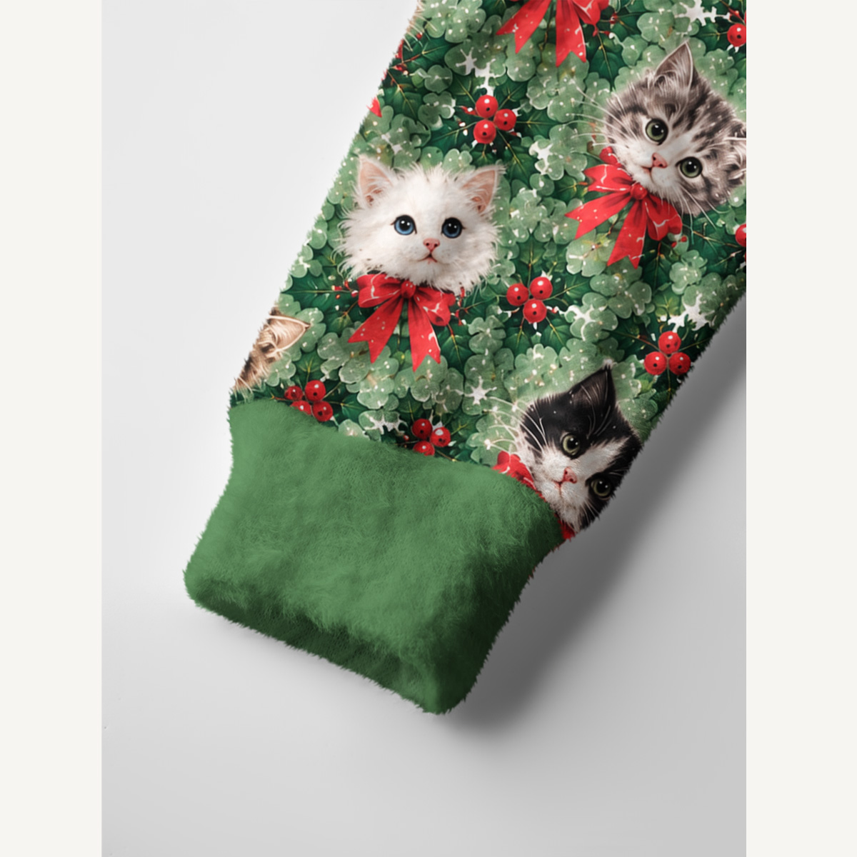 Holly Jolly Christmas Cats Print Cardigan Sweaters