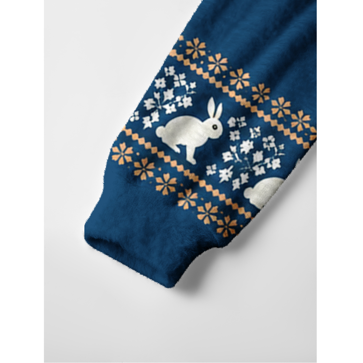 Moonlit Rabbit Woodland Fuzzy Crewneck Sweater
