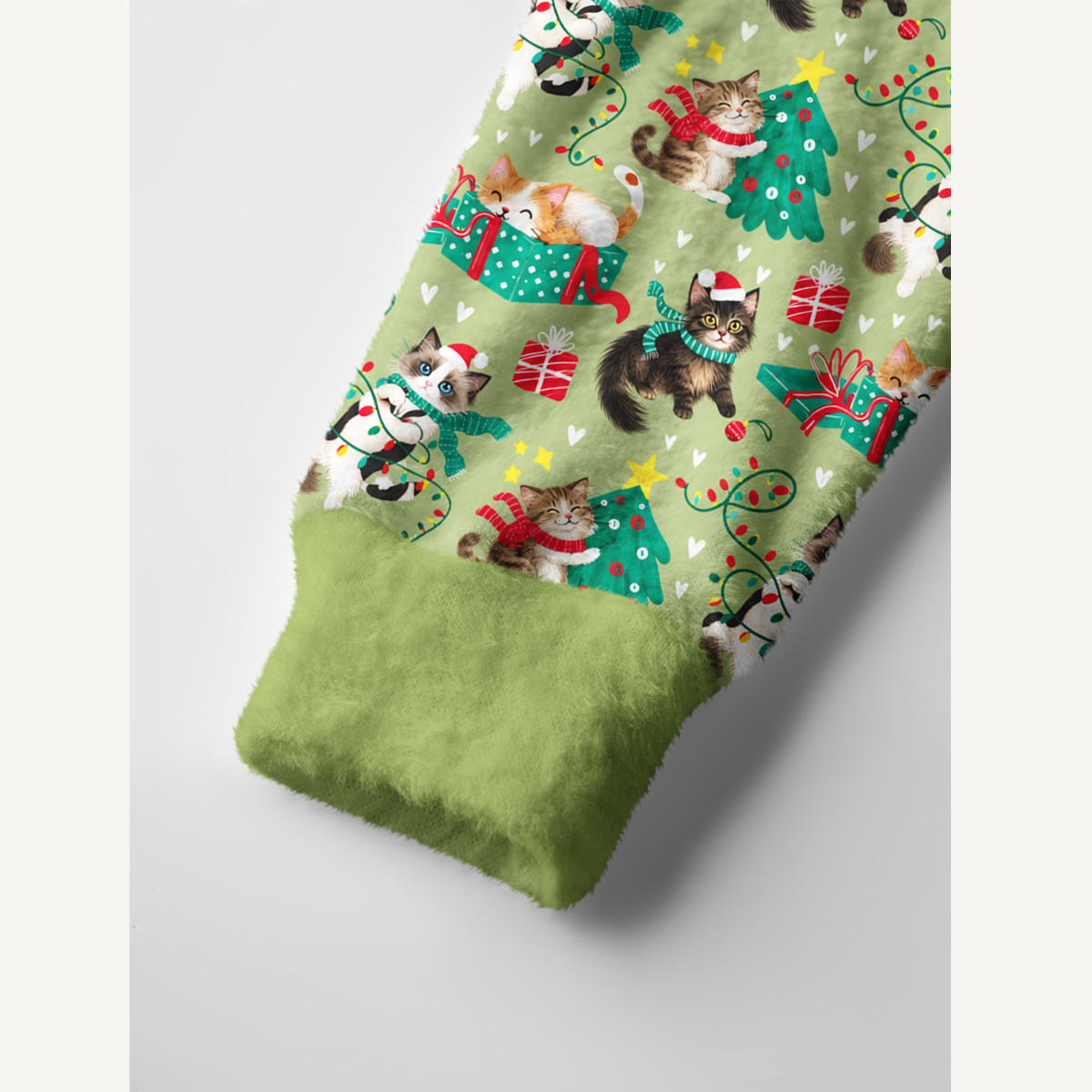 Playful Christmas Cats Print Cardigan Sweaters