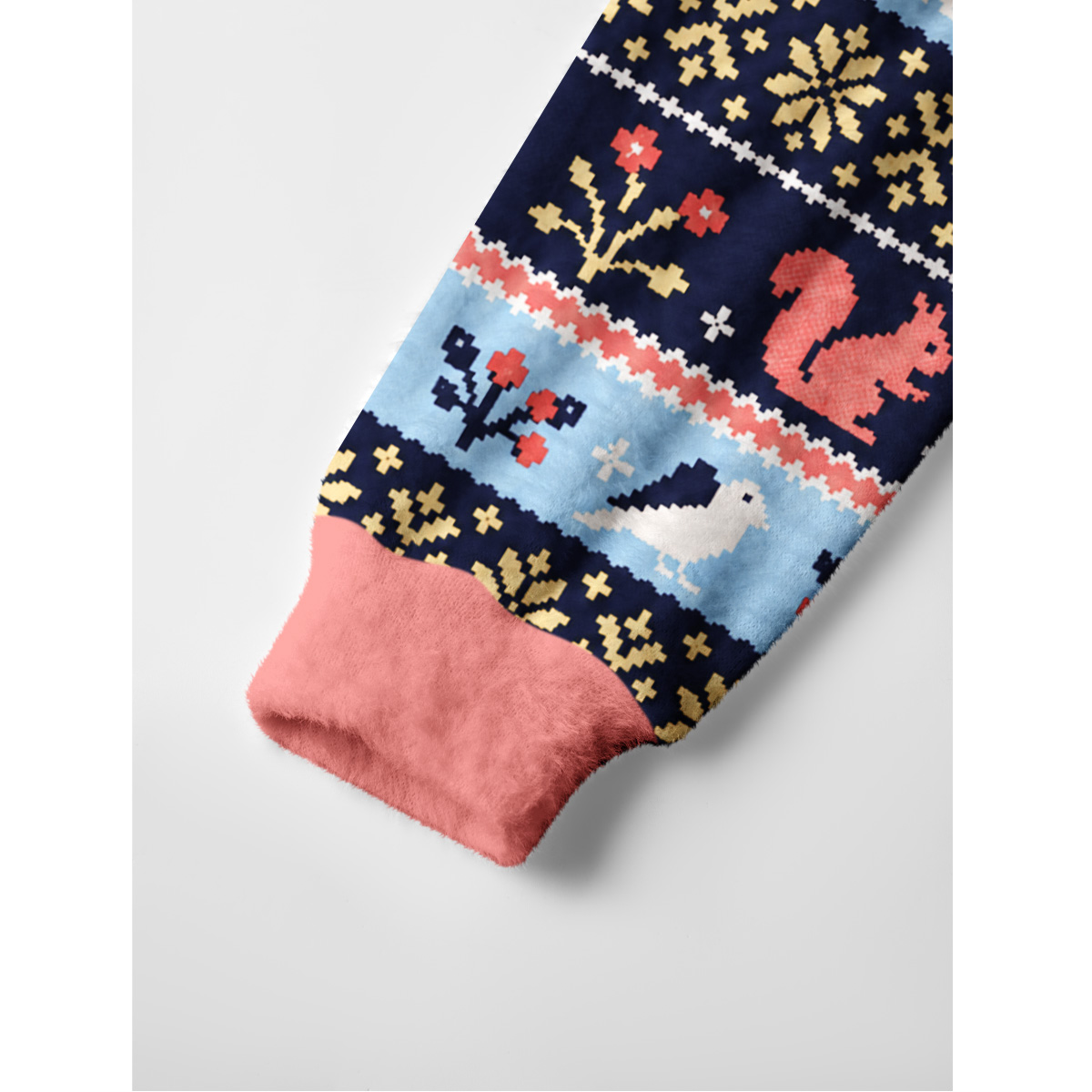 Festive Woodland Deer Fuzzy Crewneck Sweater