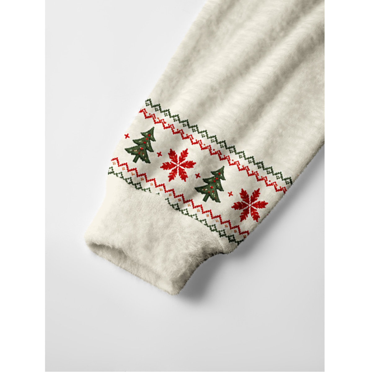 Charming Christmas Cat Fuzzy Crewneck Sweater