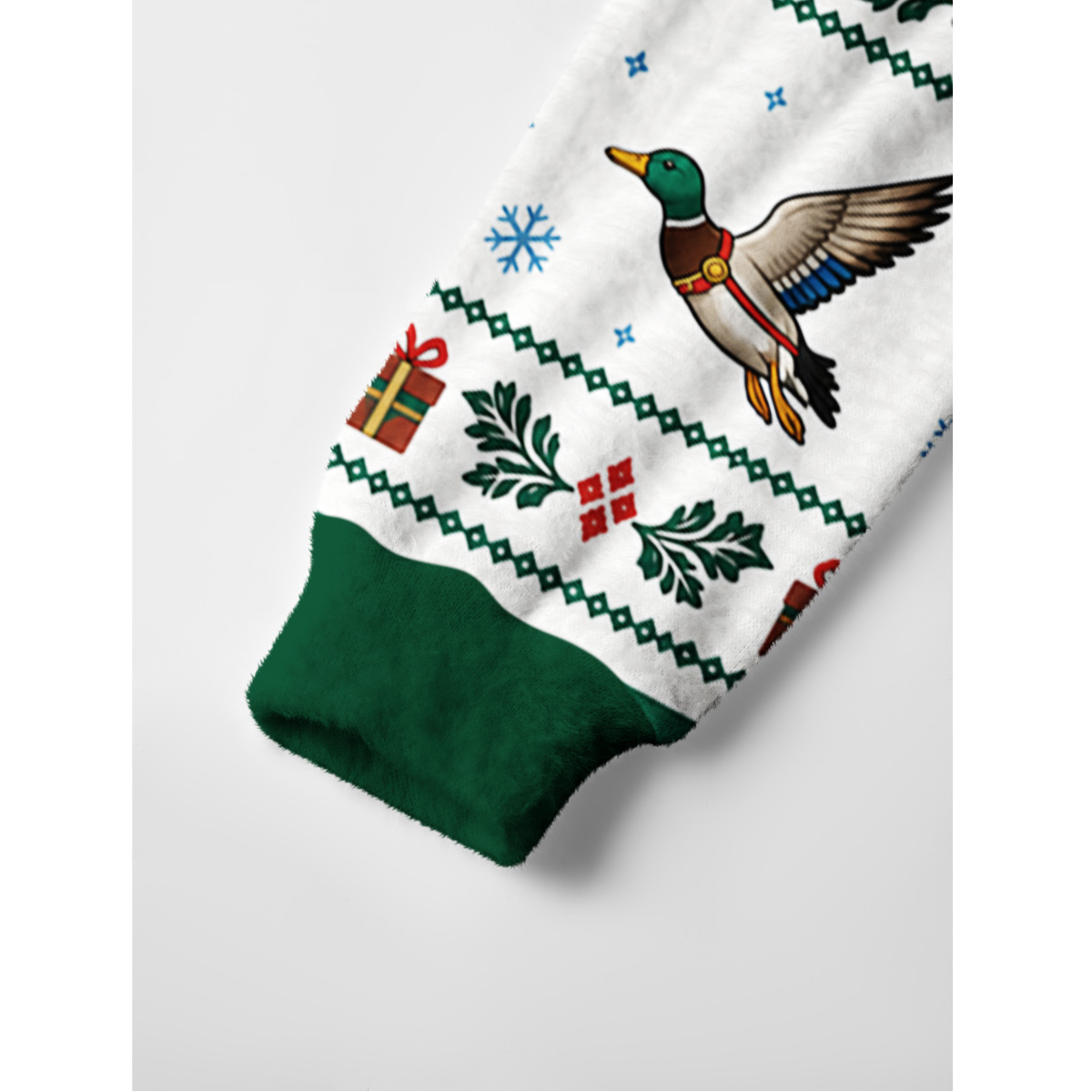 Merry Mallard Christmas Fuzzy Crewneck Sweater