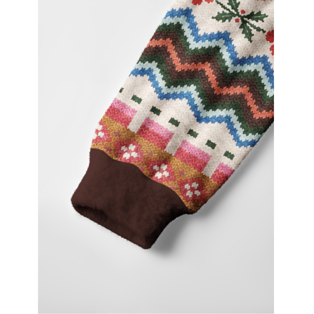 Vintage Christmas Reindeer Fuzzy Crewneck Sweater