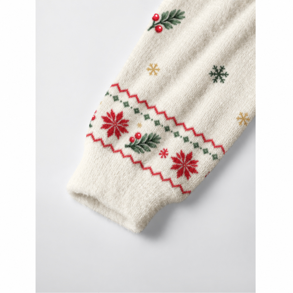Christmas Fox & Hedgehog Fuzzy Crewneck Sweater