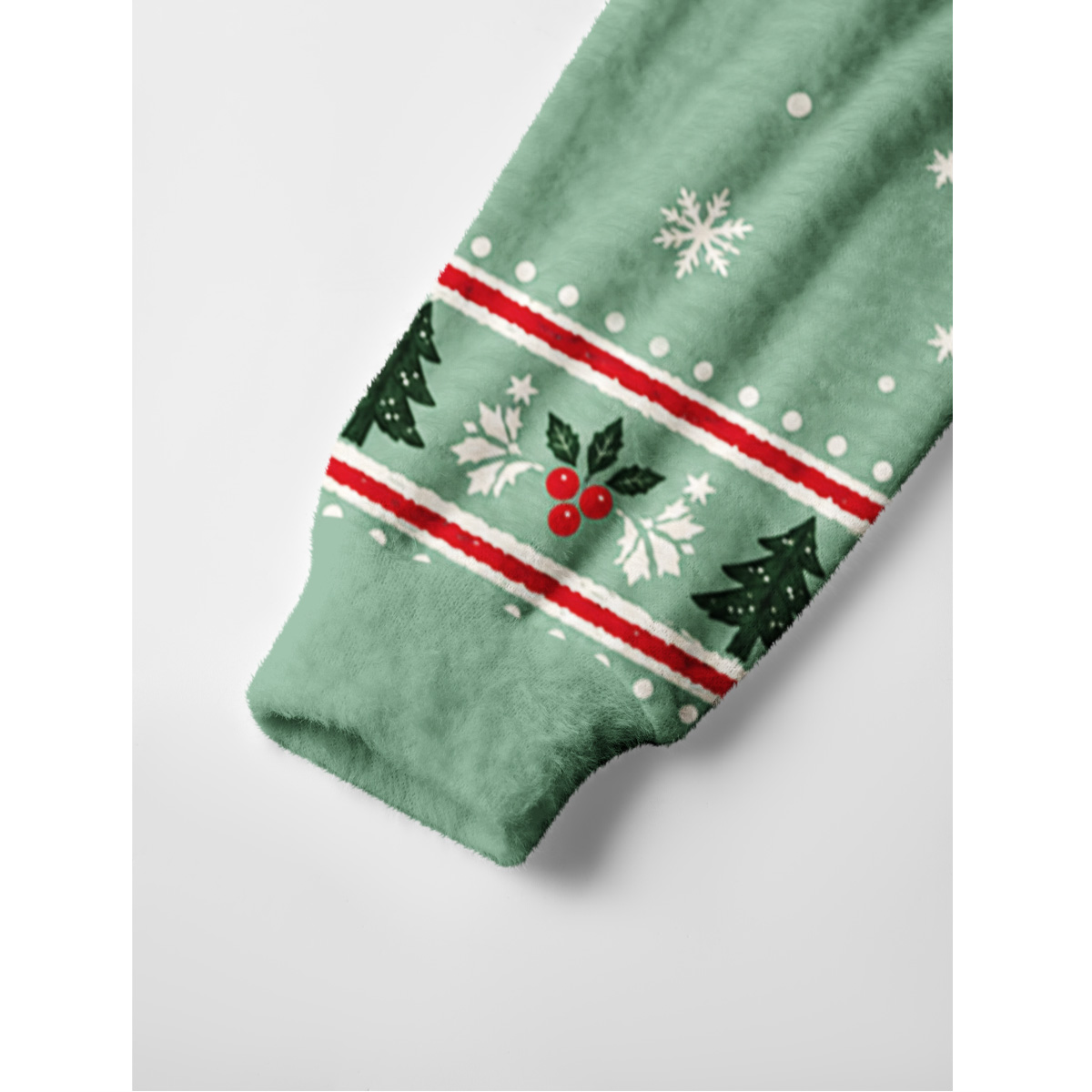 Christmas Tree Trail Dog Fuzzy Crewneck Sweater