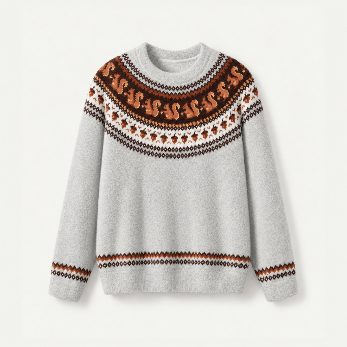Acorn Hollow Squirrel Fuzzy Crewneck Sweater