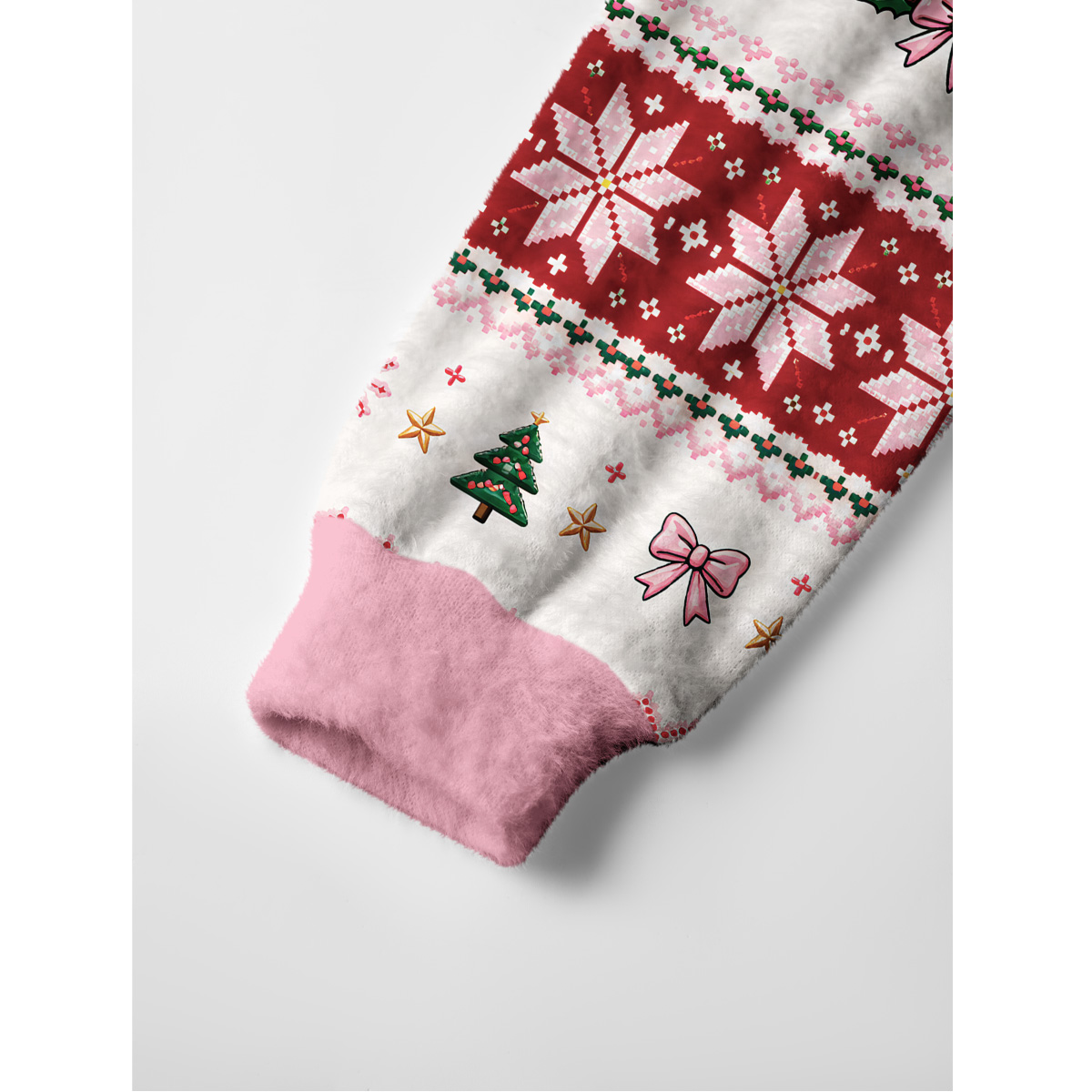 Lucky Horseshoe Christmas Fair Isle Fuzzy Crewneck Sweater