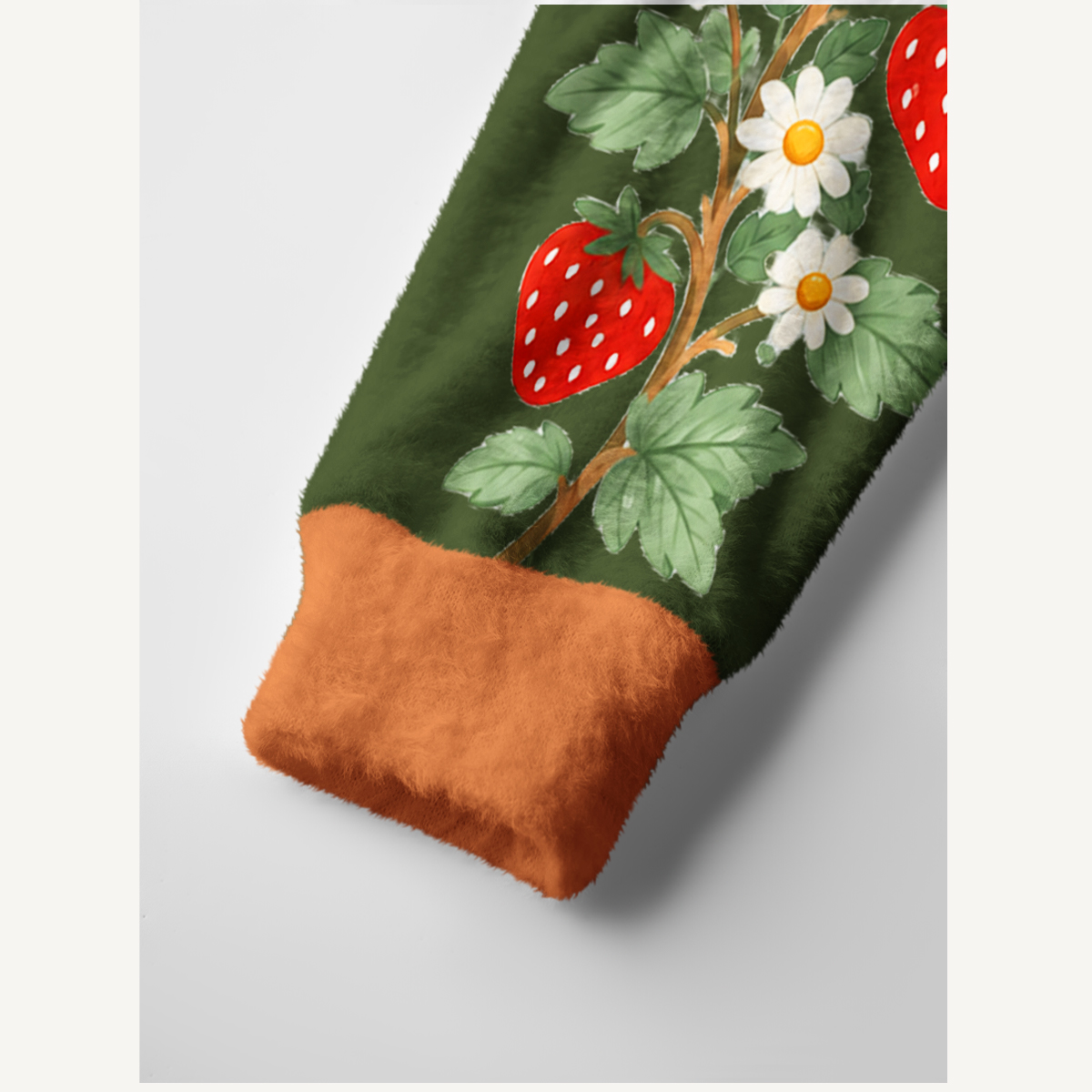 Whimsical Woodland Fox & Strawberry Print Cardigan Sweaters with Pockets