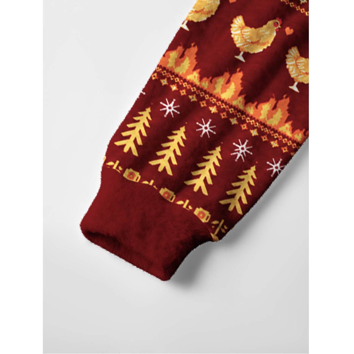 Harvest Farmhouse Chicken Fuzzy Crewneck Sweater