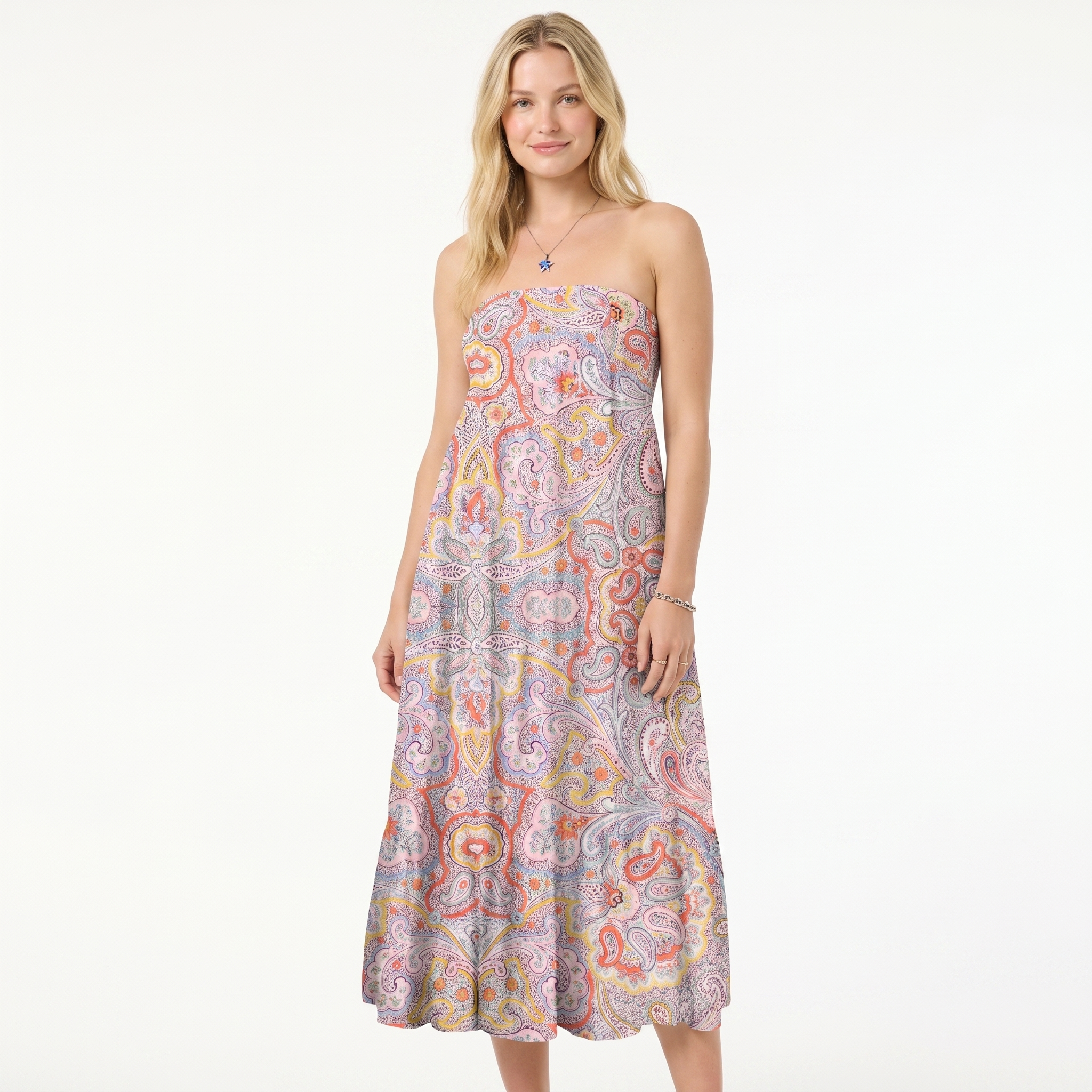 Sunrise Paisley Print Convertible Maxi Skirt & Strapless Dress  