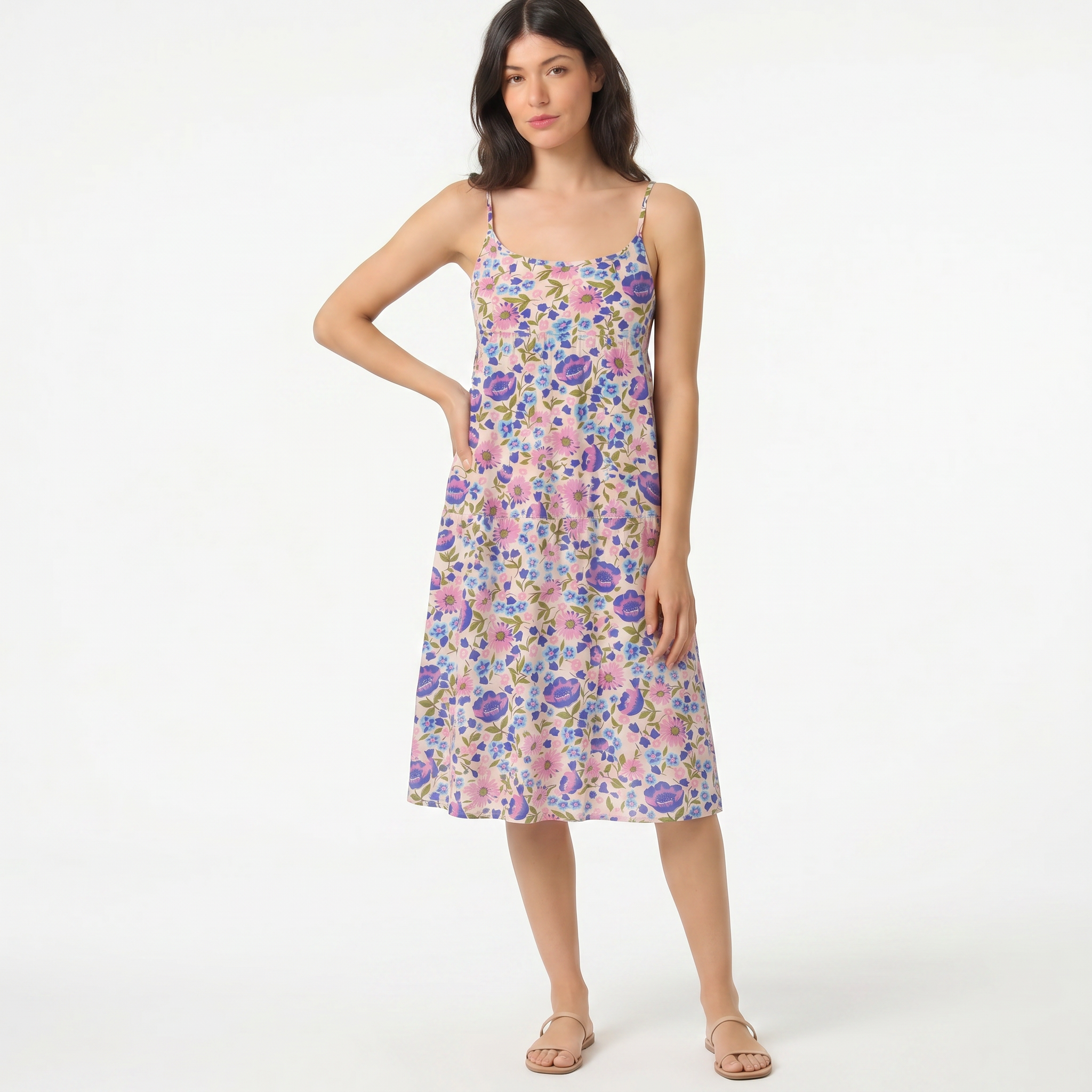 Lavender Bloom Spaghetti Strap Mini Dress