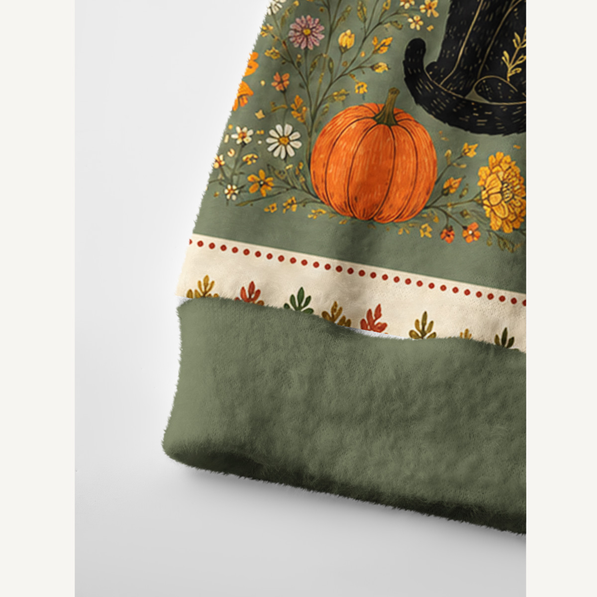 Twilight Pumpkin Garden Black Cat Print Halloween Ugly Cardigan Sweaters