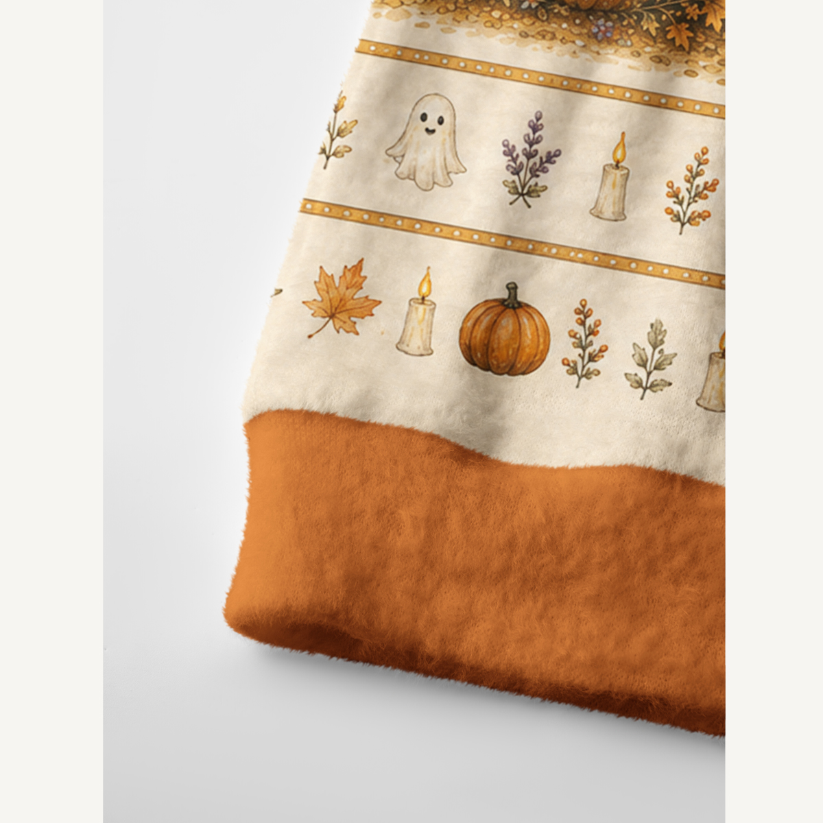 Spooky Cat & Pumpkin Print Halloween Ugly Cardigan Sweaters