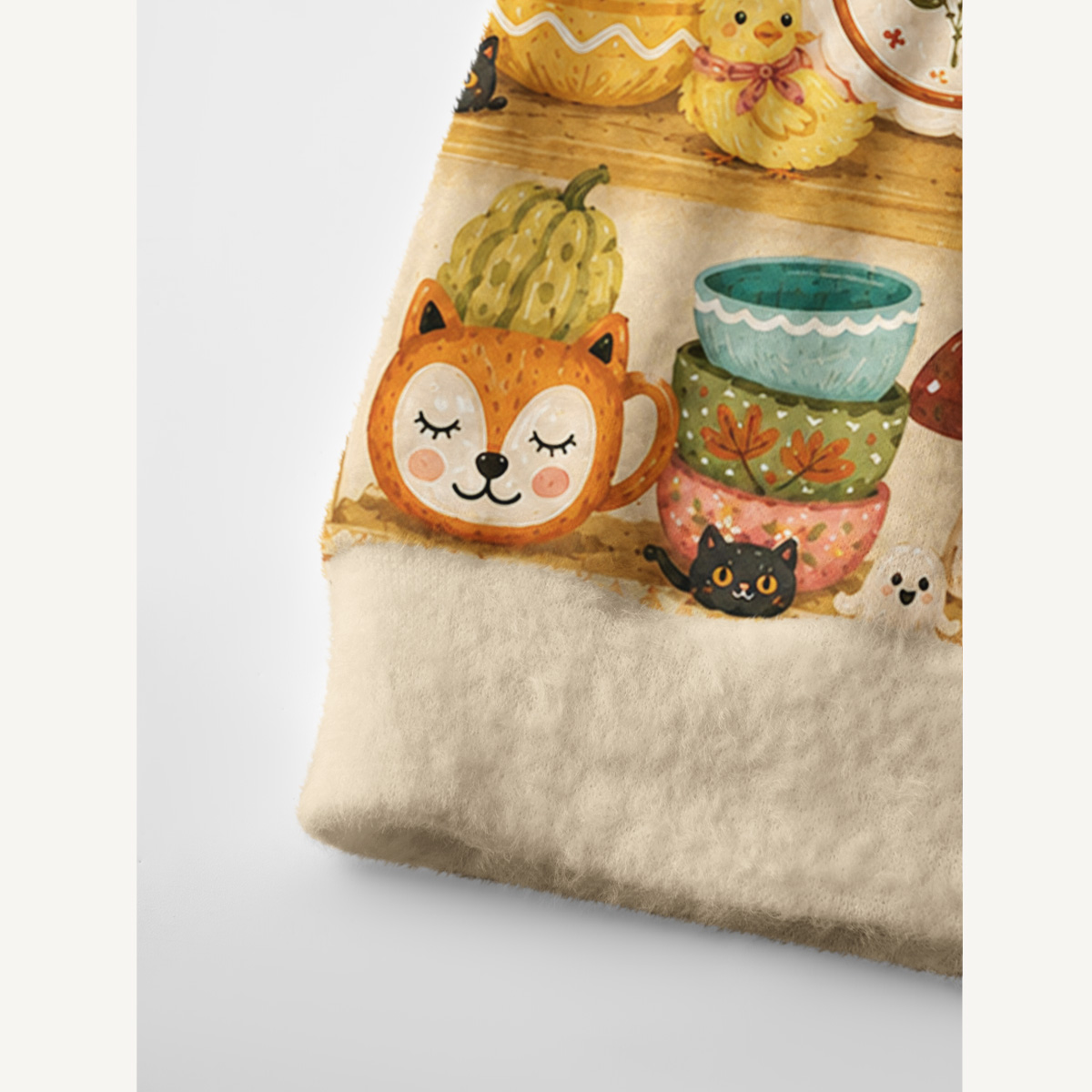 Cozy Autumn Shelves Print Halloween Ugly Cardigan Sweaters