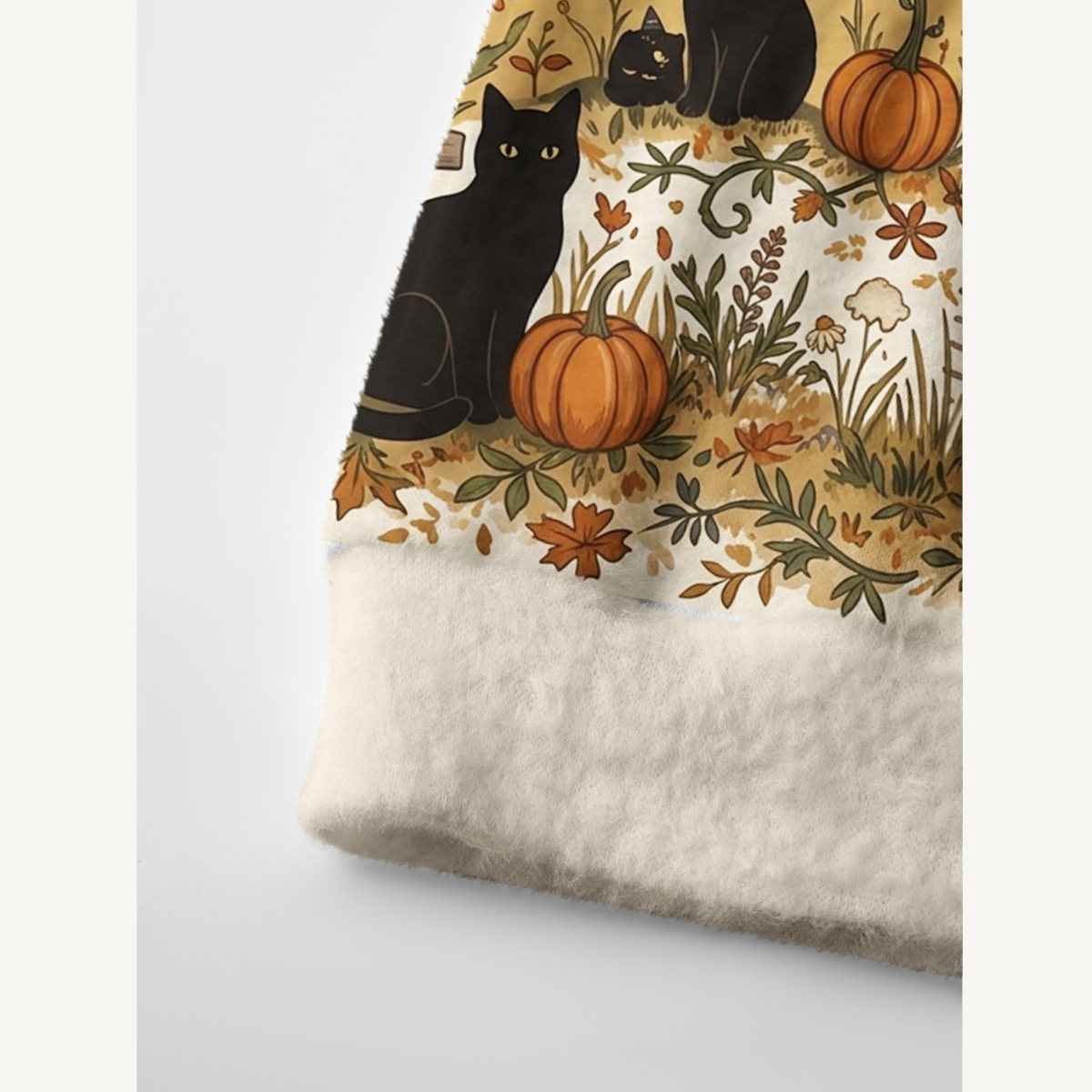 Pumpkin Farm Black Cat Magic Print Ugly Cardigan Sweaters