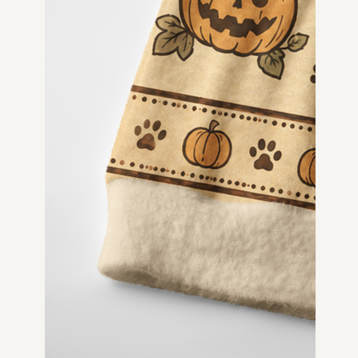 Vintage Halloween Paw Print Halloween Ugly Cardigan Sweaters