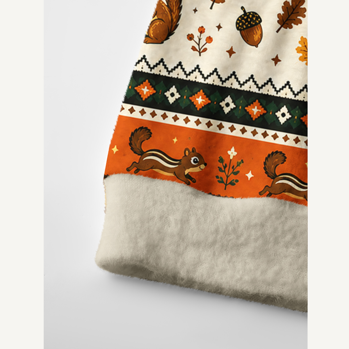 Autumn Acorn Gathering Print Ugly Cardigan Sweaters