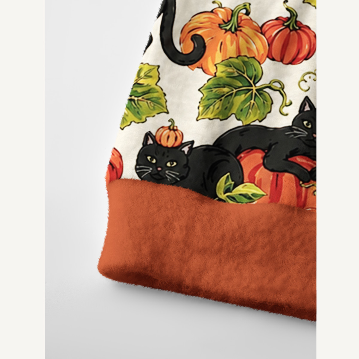 Black Cat Romp in the Pumpkin Fields Print Ugly Cardigan Sweaters