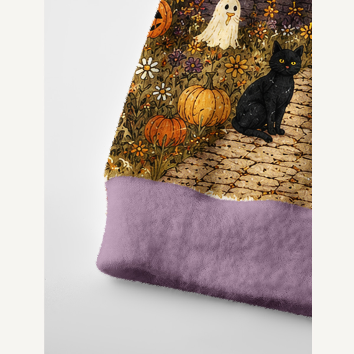 Moonlit Pumpkin Manor Print Ugly Cardigan Sweaters