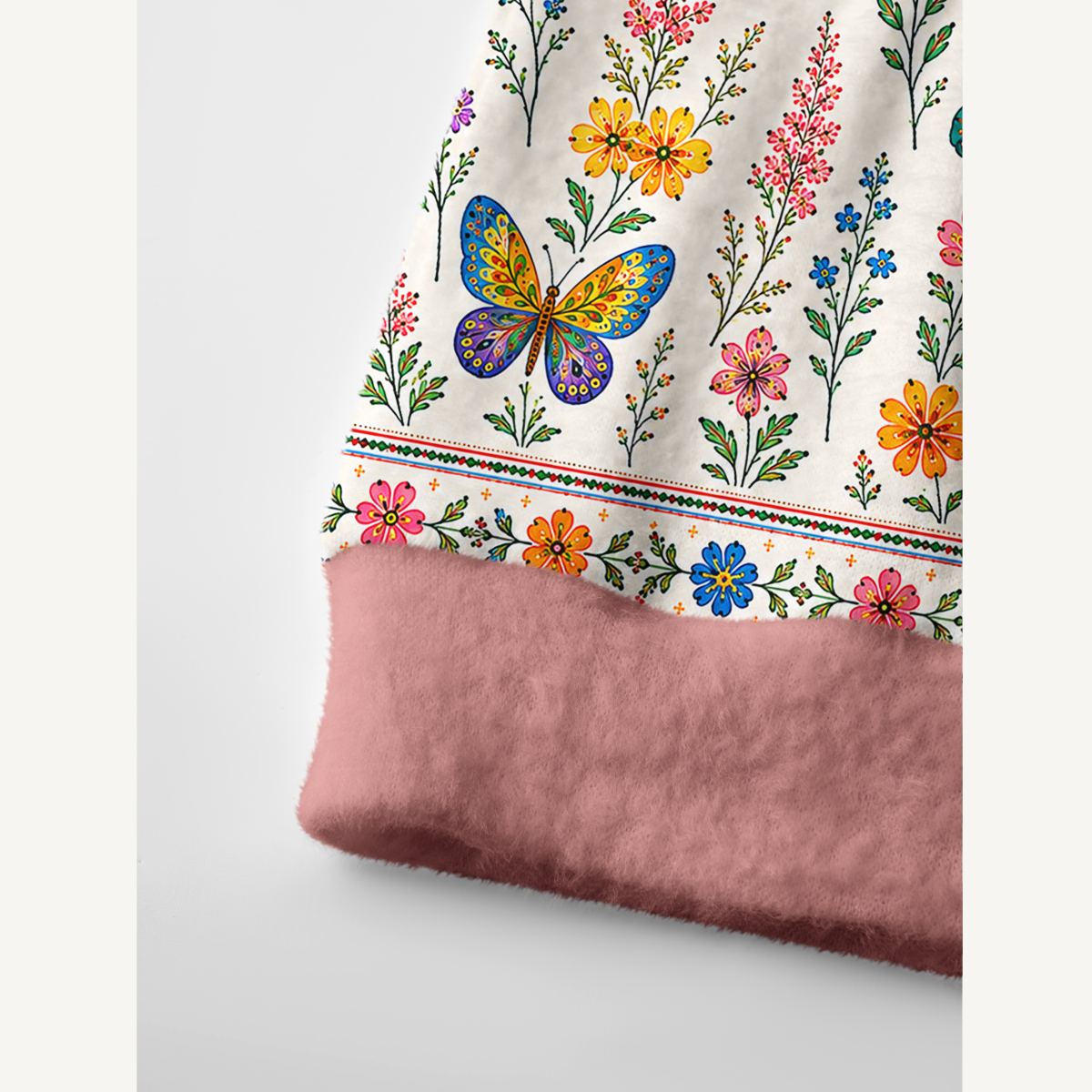Boho Butterfly Wildflower Meadow Print Ugly Cardigan Sweaters