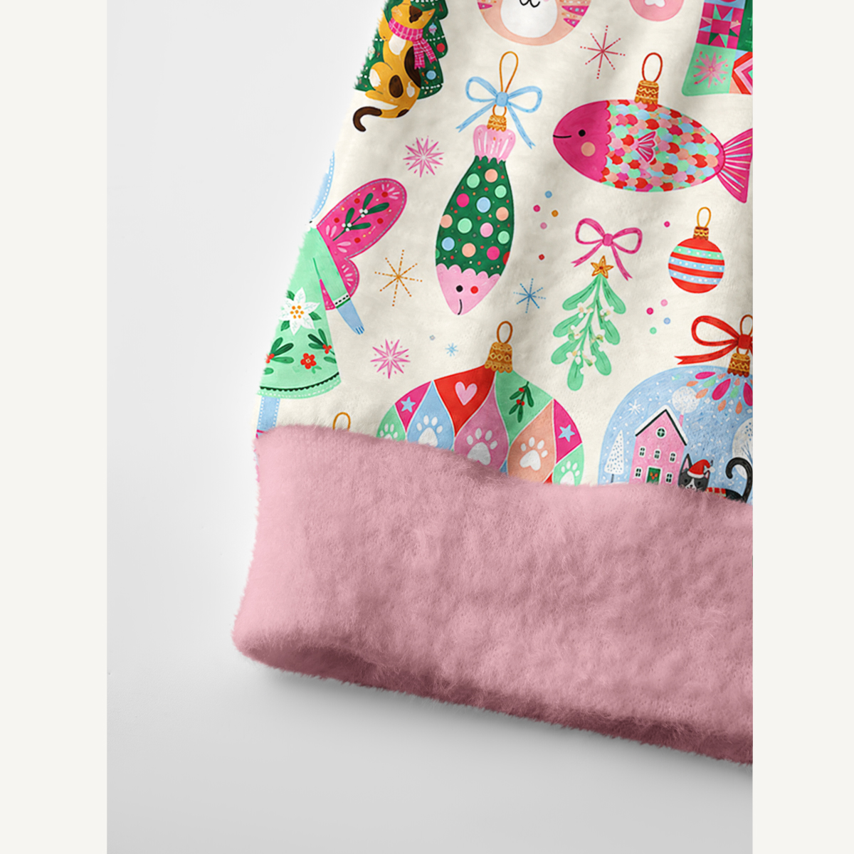 Christmas Cat Ornament Print Ugly Cardigan Sweaters