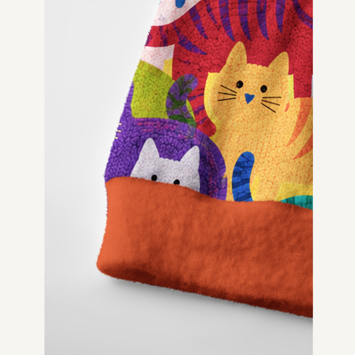 Rainbow Whimsy Cat Print Ugly Cardigan Sweaters