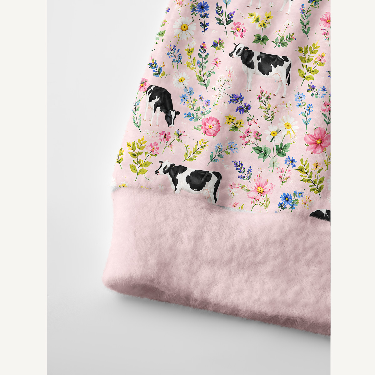Holstein Cattle Cow Farm Animal Floral Pink Print Ugly Cardigan Sweaters