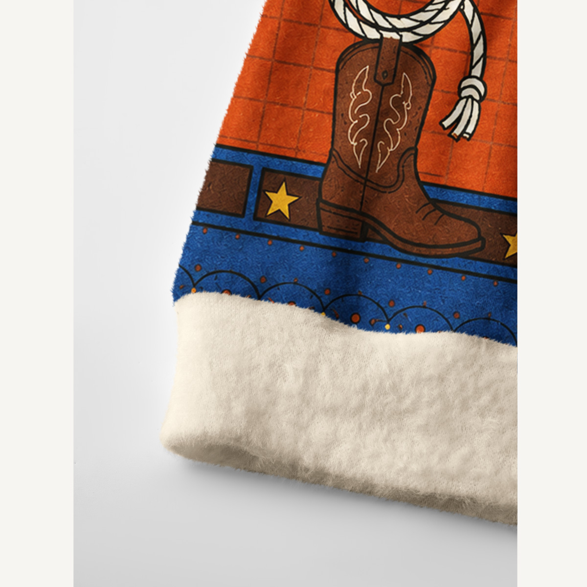 Western Ranch Cowboy Boot  Print Ugly Cardigan Sweaters